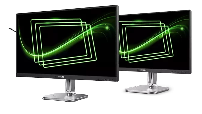 two philips low impact monitors side angle picture